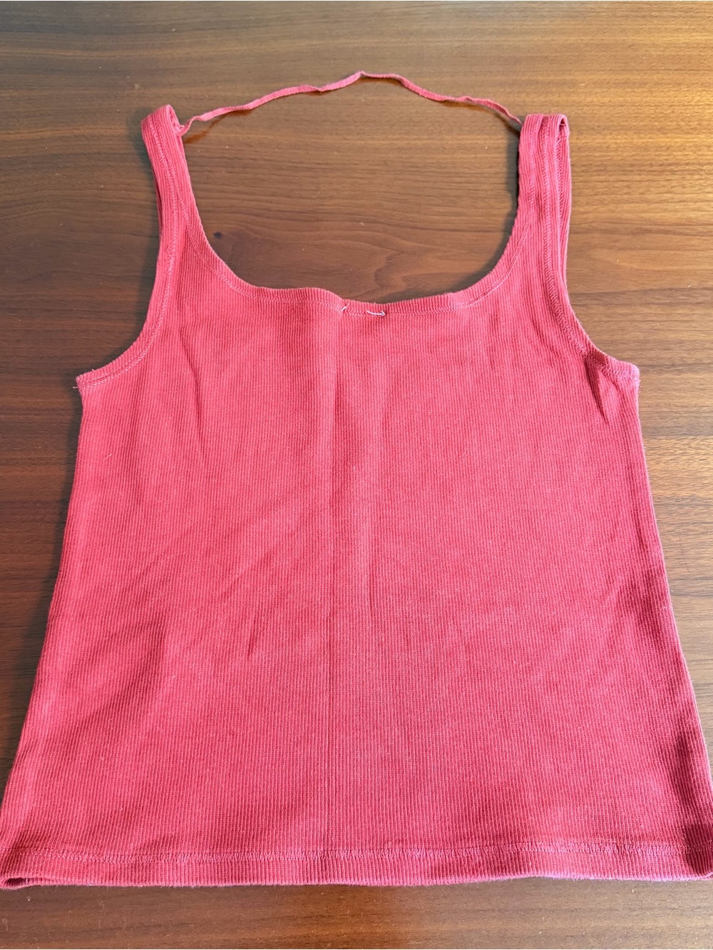 Zara Rust-Red Ribbed Tank Top-Size M - Picture 4 of 7